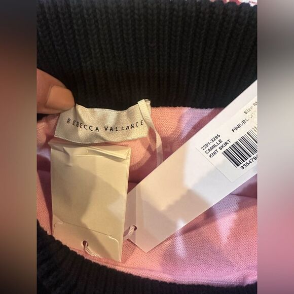 Rebecca Vallance Camille Striped Mini Skirt Pink & Black Sizr Medium NWTs - Picture 8 of 9